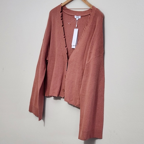 New!525 America Cozy Rust Cardigan Sweater - Picture 2 of 10